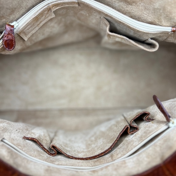 Nancy Gonzalez Linen Crocodile Leather Tote Handbag - Picture 9 of 11